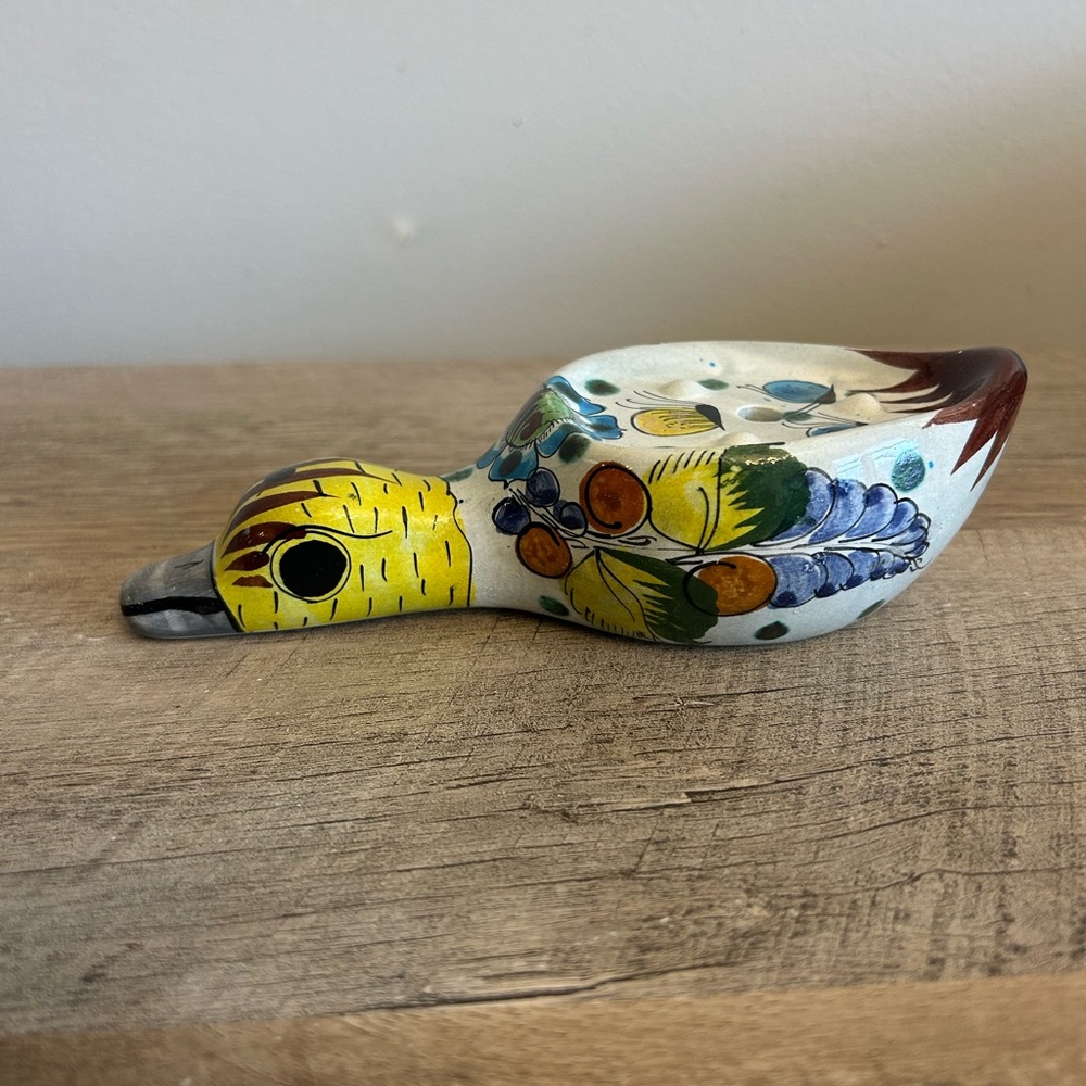 Vintage Cat Tonala Mexico 380 Flat Top Duck‎ Spoon Rest Soap Dish Pre-Owned 7”